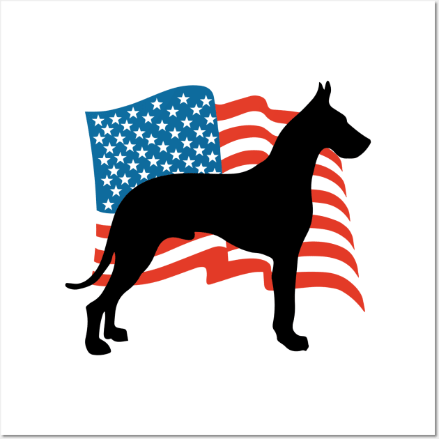 Great Dane USA America - Dog Lover Dogs Wall Art by fromherotozero